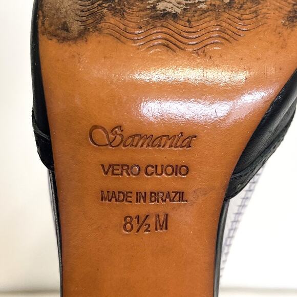 Samanta Victorian Whimsigoth Bootie Heels Size 8.5M Black Leather Witchy Punk - Picture 10 of 11